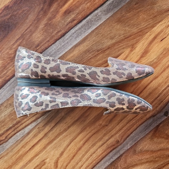Cute Metallic Leopard Ballet Flats, Size 8, Nice, Report Brand - Picture 3 of 7